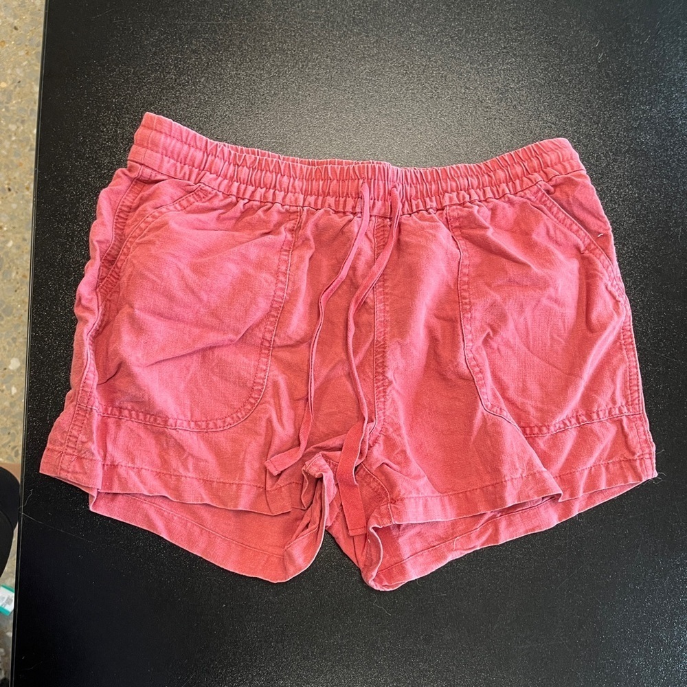 J.Crew Pont Sur Nantucket Linen & Lyocell Blend XS Red Pull On Shorts - Picture 2 of 9